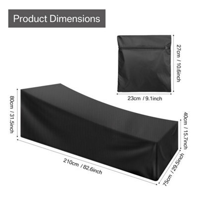 2X Outdoor Patio Sun Lounger Cover Waterproof Garden  Cover Shield Black - 1Pc - image 1
