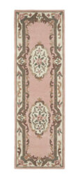 Pink Traditional Wool Rug, 25mm Thickness Floral Handmade Rug, Pink Rug For Living Room, & Dining Room-67Cm X 210Cm (Runner) - thumbnail 2