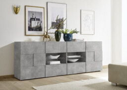 FurniComp LTD Furnicomp Lyon 2 Door 4 Drawer Large Concrete Grey Sideboard