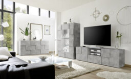 FurniComp LTD Furnicomp Lyon 2 Door 4 Drawer Large Concrete Grey Sideboard - thumbnail 4