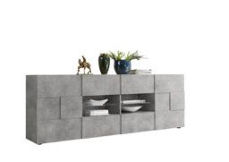 FurniComp LTD Furnicomp Lyon 2 Door 4 Drawer Large Concrete Grey Sideboard - thumbnail 3