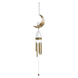 Taylor & Brown Solar Wind Chime Lightsled Moon Design, Waterproof Metal Windbell For Outdoor Garden, Patio, Yard Decor - thumbnail 5