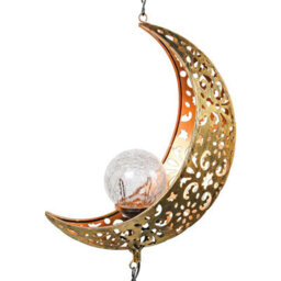 Taylor & Brown Solar Wind Chime Lightsled Moon Design, Waterproof Metal Windbell For Outdoor Garden, Patio, Yard Decor - thumbnail 6