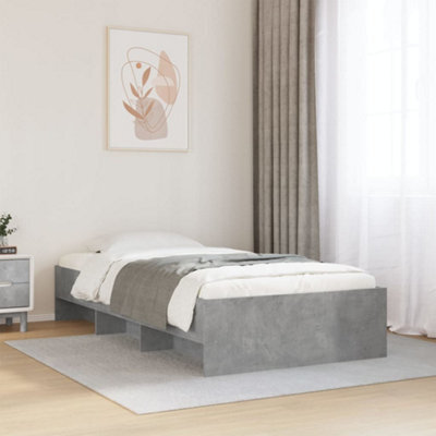 Berkfield Bed Frame Without Mattress Concrete Grey 100X200Cm Engineered Wood - image 1