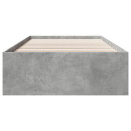Berkfield Bed Frame Without Mattress Concrete Grey 100X200Cm Engineered Wood - thumbnail 5