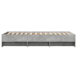 Berkfield Bed Frame Without Mattress Concrete Grey 100X200Cm Engineered Wood - thumbnail 6