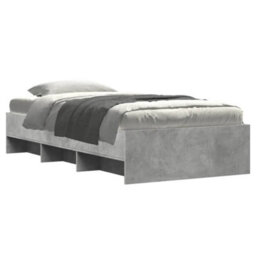 Berkfield Bed Frame Without Mattress Concrete Grey 100X200Cm Engineered Wood - thumbnail 3