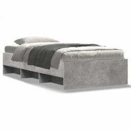 Berkfield Bed Frame Without Mattress Concrete Grey 100X200Cm Engineered Wood - thumbnail 2