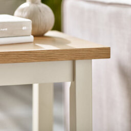 Furniturebox Uk Wood Side Table - Eden Wooden End Table - Pale Oak Veneer Top & Cream Legs - Rustic Farmhouse Side Table - thumbnail 4