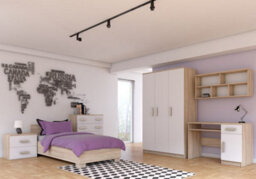 Arte Stylish Oak Sonoma Single Bed With Storage H700mm W935mm L2060mm - Perfect For Modern Youth Bedrooms - thumbnail 4