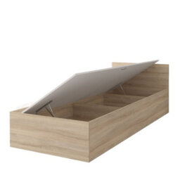 Arte Stylish Oak Sonoma Single Bed With Storage H700mm W935mm L2060mm - Perfect For Modern Youth Bedrooms - thumbnail 1