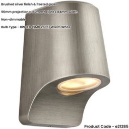 Loops Ip44 Outdoor Wall Light - Aged Pewter Die Cast Aluminimum - Brushed Silver Lamp - thumbnail 2