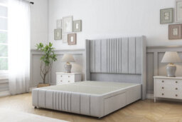 "Comfort Grace Silver Naples Divan Bed Set 2 Drawers Foot-End - 54"" Wingback & 12"" Footboard 5' King" - thumbnail 3