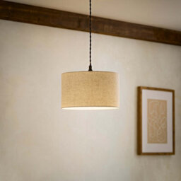 Valuelights Reni Small Full Fabric Linen Easy Fit Pendant Lamp Shade And Bulb - thumbnail 2