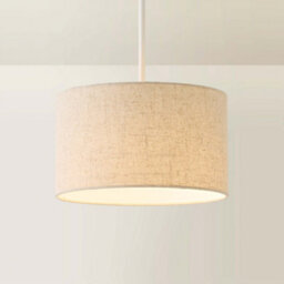Valuelights Reni Small Full Fabric Linen Easy Fit Pendant Lamp Shade And Bulb - thumbnail 3