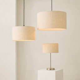 Valuelights Reni Small Full Fabric Linen Easy Fit Pendant Lamp Shade And Bulb - thumbnail 6