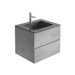 Plum&clay Nebula Concrete Wall Hung Vanity Unit With Black Basin (W)600mm - thumbnail 1