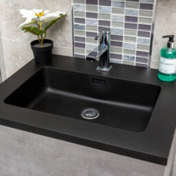 Plum&clay Nebula Concrete Wall Hung Vanity Unit With Black Basin (W)600mm - thumbnail 7
