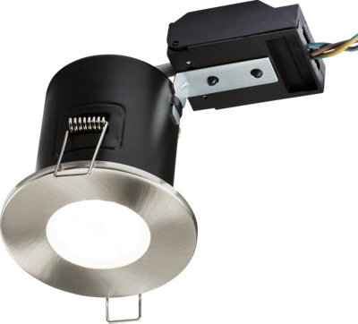 Luminosa Lighting Luminosa Fixed Gu10 Fire-Rated Downlight- Brushed Chrome 230V Ip20 35W - image 1