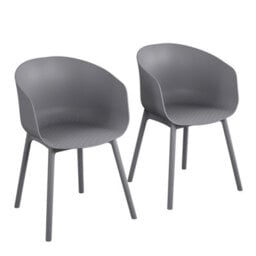 Novogratz York Xl Dining Chair In Charcoal, 2 Pieces - thumbnail 2