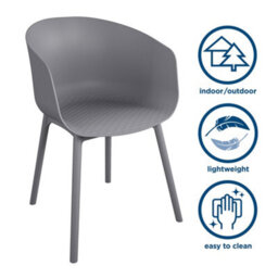 Novogratz York Xl Dining Chair In Charcoal, 2 Pieces - thumbnail 3