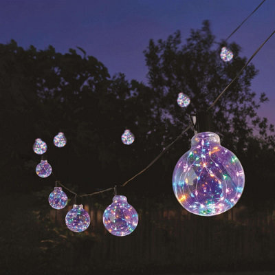 My Smart Buy Galaxy Festoon Firefly String Lights Multi Coloured 10 Led Connectable Outdoor Garden Lights 9.5M