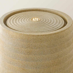 Valuelights Solar Power Natural Round Ribbed Outdoor Garden Water Fountain Feature - thumbnail 4
