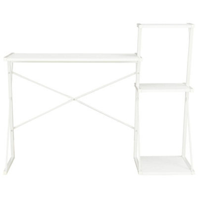 Berkfield Modern Desk With Shelf White 116X50X93 Cm - image 1