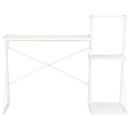 Berkfield Modern Desk With Shelf White 116X50X93 Cm - thumbnail 1