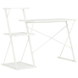 Berkfield Modern Desk With Shelf White 116X50X93 Cm - thumbnail 4