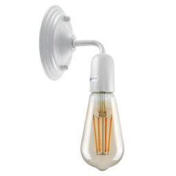 " Industrial Wall Light Vintage Metal Wall Sconce Lamp Led E27 Lighting Fixture White, With Bulb" - thumbnail 1