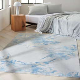 Grey Sky Abstract Modern Floral Rug Easy To Clean Living Room Bedroom And Dining Room -97Cm X 152Cm - thumbnail 2
