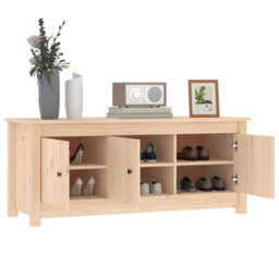 Vidaxl Shoe Cabinet 110X38X45.5 Cm Solid Wood Pine - thumbnail 9