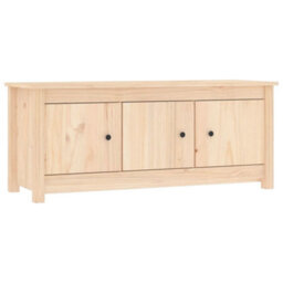 Vidaxl Shoe Cabinet 110X38X45.5 Cm Solid Wood Pine - thumbnail 2