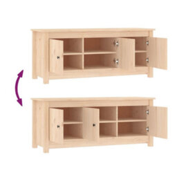 Vidaxl Shoe Cabinet 110X38X45.5 Cm Solid Wood Pine - thumbnail 6