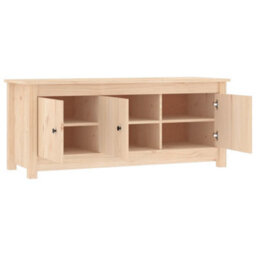 Vidaxl Shoe Cabinet 110X38X45.5 Cm Solid Wood Pine - thumbnail 4