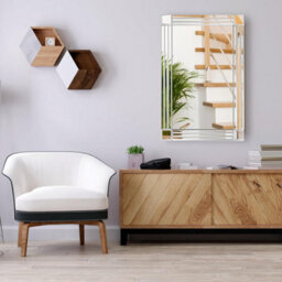 Trendi Large Frameless Rectangular Wall Mirror 90 X 60 Cm, Ideal For Living Room, Dressing Room, And Bathroom - thumbnail 3