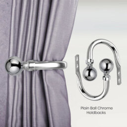 Ameha Stylish Wall-Mounted Curtain Metal Hold Backs Chrome With Decorative Ball Ends Durable And Elegant Tieback Hook Pair - thumbnail 5