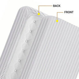 Ameha Silver Striped Microfibre Bedding Set Double, Reversible & Breathable Duvet Cover, Fitted Sheet & Pillowcases - thumbnail 3