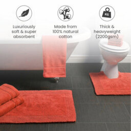 Allure Bath Fashions Elegance Reversible Heavyweight Bath Mat - Terracotta - thumbnail 4
