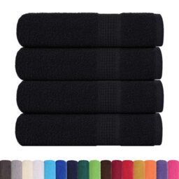 Walplus Hand Towels 4 Pcs Black 50X100 Cm 360 Gsm 100% Cotton - thumbnail 2
