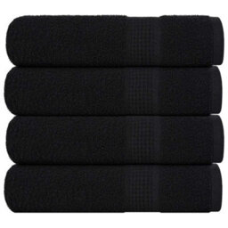 Walplus Hand Towels 4 Pcs Black 50X100 Cm 360 Gsm 100% Cotton