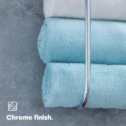 Livivo Wall Mounted Towel Rack Chrome Bathroom Shelf - thumbnail 7