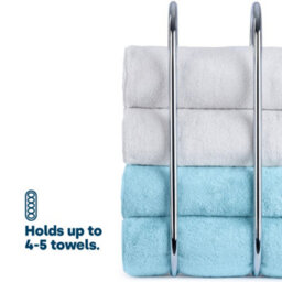 Livivo Wall Mounted Towel Rack Chrome Bathroom Shelf - thumbnail 8