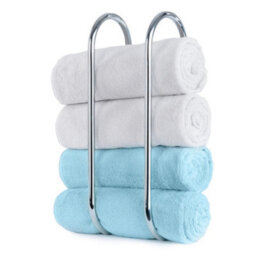 Livivo Wall Mounted Towel Rack Chrome Bathroom Shelf - thumbnail 6
