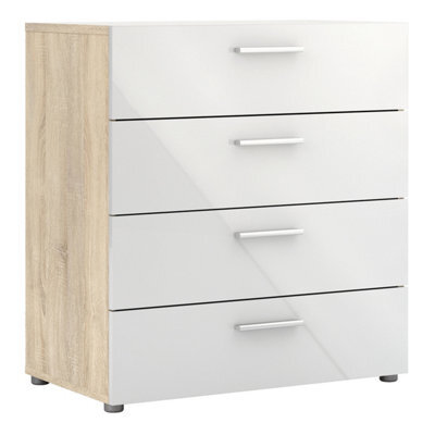 Furniture To Go Pepe Chest Of 4 Drawers In Oak With White High Gloss - image 1