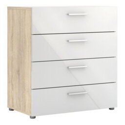 Furniture To Go Pepe Chest Of 4 Drawers In Oak With White High Gloss - thumbnail 1