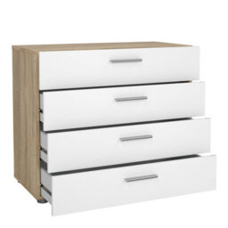 Furniture To Go Pepe Chest Of 4 Drawers In Oak With White High Gloss - thumbnail 4