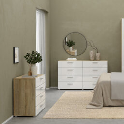 Furniture To Go Pepe Chest Of 4 Drawers In Oak With White High Gloss - thumbnail 6