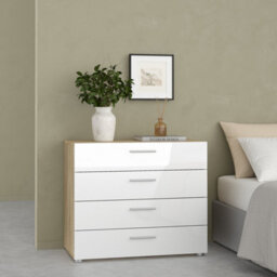 Furniture To Go Pepe Chest Of 4 Drawers In Oak With White High Gloss - thumbnail 7